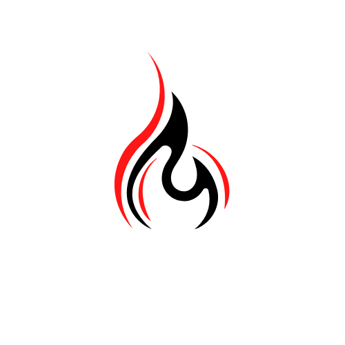 Black Red Modern Fire Logo