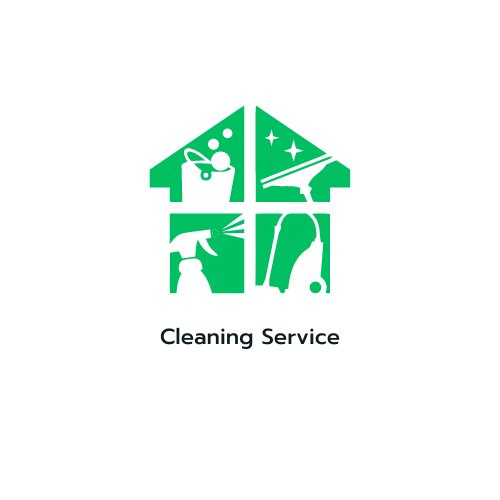 Blue Minimalist Home Cleaning Service Logo